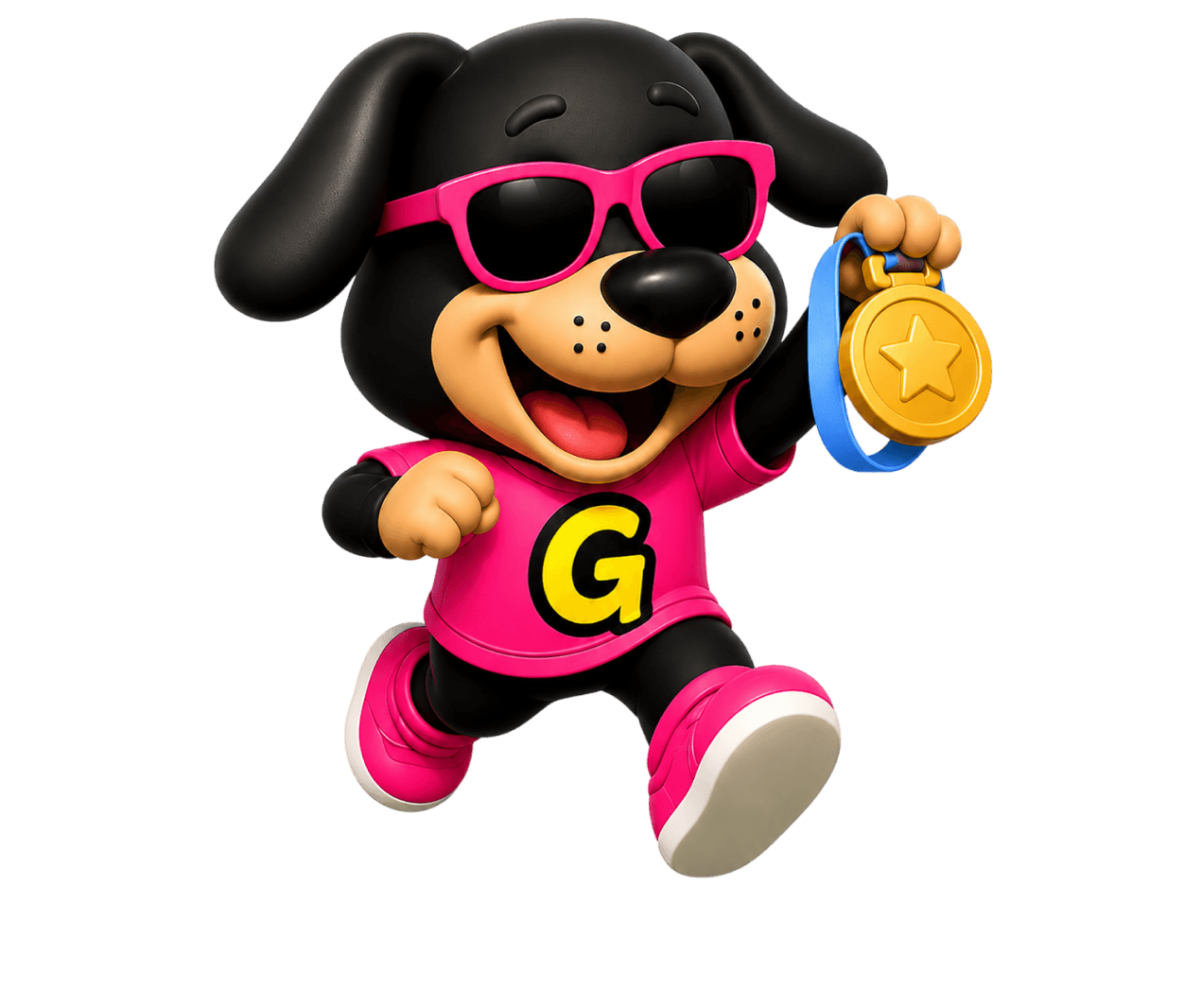 Riva holding a gold medal