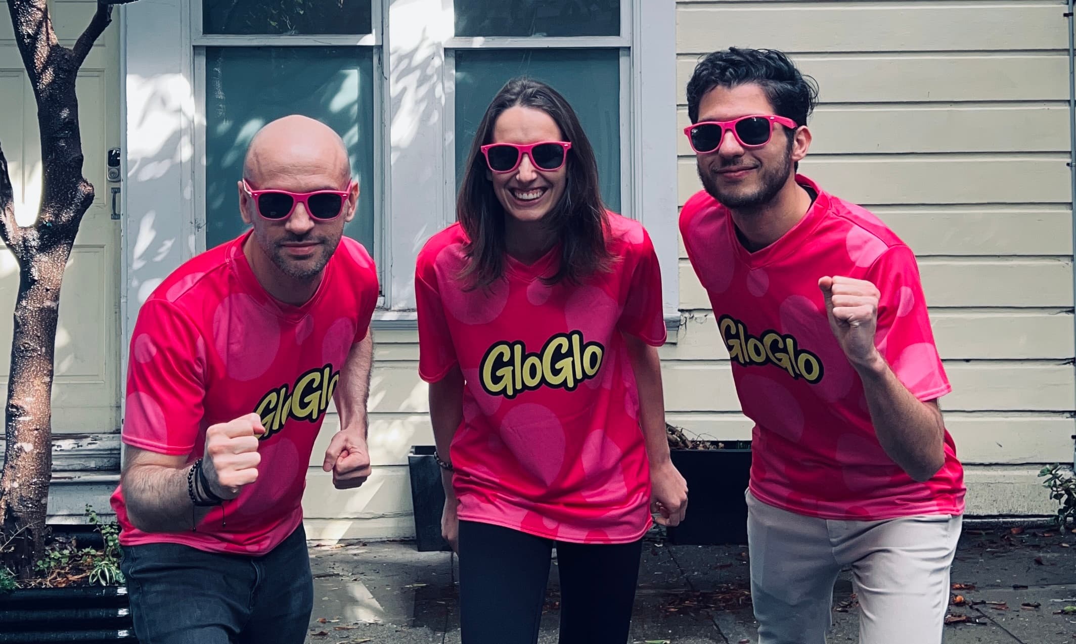 The GloGlo team together outdoors